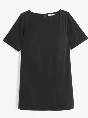 NWT Abercrombie & Fitch Black Linen-Blend T-Shirt Dress XS